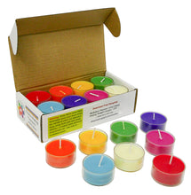 Load image into Gallery viewer, Chakra Scented Tealight Candles - 2 Sets of 8 Colors and Scents, 16 Total - Great for Relaxation and Meditation - All 7 Chakras + Soul Star