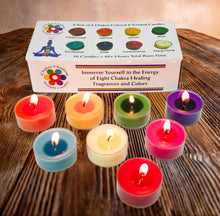Load image into Gallery viewer, Chakra Scented Tealight Candles - 2 Sets of 8 Colors and Scents, 16 Total - Great for Relaxation and Meditation - All 7 Chakras + Soul Star