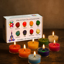 Load image into Gallery viewer, Chakra Scented Tealight Candles - 2 Sets of 8 Colors and Scents, 16 Total - Great for Relaxation and Meditation - All 7 Chakras + Soul Star