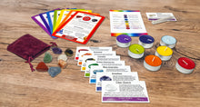 Load image into Gallery viewer, Chakra Clearing Crystal and Aromatherapy Altar Kits (32 Pc): Scented Candles, Chakra Stones, ID Cards, Chakra Healing Cards for Meditation, Reiki, Energy Work - Spirituality and Mindfulness