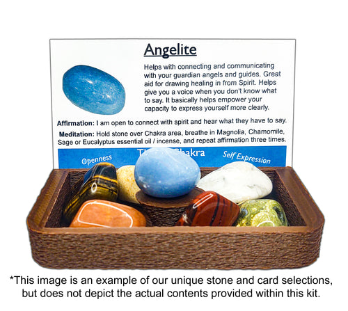 Pocket Chakra Altar Kit with Crystals and Cards - Portable Meditation and Chakra Healing Supplies
