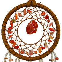 Load image into Gallery viewer, dreamcatcher polished and rough carnelian stones