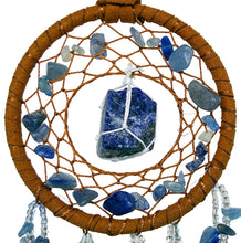 Load image into Gallery viewer, dreamcatcher polished and rough blue aventurine stones