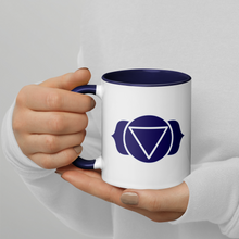 Load image into Gallery viewer, Third Eye Chakra Symbol Mug - Intuitive 11 oz Indigo/Dark Blue Coffee Cup