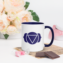 Load image into Gallery viewer, Third Eye Chakra Symbol Mug - Intuitive 11 oz Indigo/Dark Blue Coffee Cup