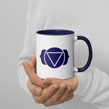 Load image into Gallery viewer, Third Eye Chakra Symbol Mug - Intuitive 11 oz Indigo/Dark Blue Coffee Cup