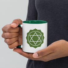 Load image into Gallery viewer, Heart Chakra Symbol Mug - Loving and Compassionate 11 oz Green Coffee Cup