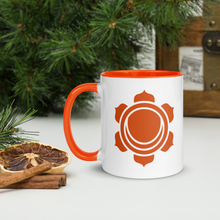 Load image into Gallery viewer, Sacral Chakra Symbol Mug - Emotionaly Balanced 11 oz Orange Coffee Cup