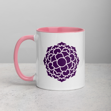 Load image into Gallery viewer, Crown Chakra Symbol Mug - Wise and Selfless 11 oz Violet/Pink Cup
