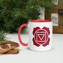 Load image into Gallery viewer, Root Chakra Symbol Mug - Very Grounding 11 - 15 oz Red Coffee Cup