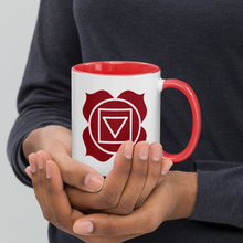 Load image into Gallery viewer, Root Chakra Symbol Mug - Very Grounding 11 - 15 oz Red Coffee Cup