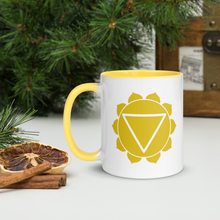 Load image into Gallery viewer, Solar Plexus Chakra Symbol Mug - Personal Power 11 oz Yellow Coffee Cup