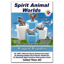 Load image into Gallery viewer, Spirit Animal Worlds - Hand Carved Collections of Natural Stone Figurines with Display Stands and Spirit Animals Information Card