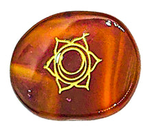 Load image into Gallery viewer, Chakra Stones, Engraved Symbols - Reiki Healing - Polished Stones, Chakra Chart, Chakra Symbols, Affirmations, Meditation, Stone ID Cards