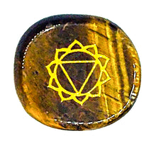 Load image into Gallery viewer, Chakra Stones, Engraved Symbols - Reiki Healing - Polished Stones, Chakra Chart, Chakra Symbols, Affirmations, Meditation, Stone ID Cards