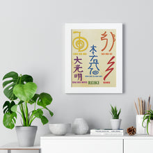 Load image into Gallery viewer, Reiki Symbols for Meditation Room or Reiki Sessions - Premium Framed Vertical Poster