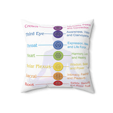 Load image into Gallery viewer, Chakra Symbols Pillow - Colorful Energy Clearing Accessory - Waterproof Pillow