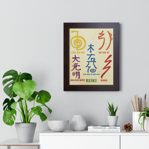 Reiki Symbols for Meditation Room or Reiki Sessions - Premium Framed Vertical Poster
