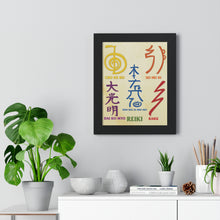 Load image into Gallery viewer, Reiki Symbols for Meditation Room or Reiki Sessions - Premium Framed Vertical Poster