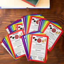Load image into Gallery viewer, Reiki Supplies - Chakra Healing Cards for Sessions and Classes - 5 Sets of 8 - Affirmations, Chakra Symbols, Guided Meditations for Clients (40 cards)