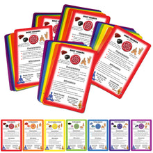 Load image into Gallery viewer, Reiki Supplies - Chakra Healing Cards for Sessions and Classes - 5 Sets of 7 - Affirmations, Chakra Symbols, Guided Meditations for Clients (35 cards)