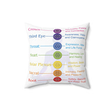 Load image into Gallery viewer, Chakra Symbols Pillow - Colorful Energy Clearing Accessory - Waterproof Pillow
