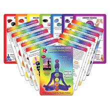 Load image into Gallery viewer, Chakra Healing Cards - image of entire deck without any background image.