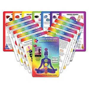 Chakra Healing Cards - image of entire deck without any background image.