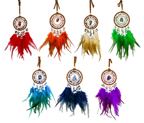 All 7 Colors and Chakra Dreamcatchers. Red Root, Orange Sacral, Yellow Solar Plexus, Green Heart, Blue Throat, Indigo Third Eye, and Violet Crown.