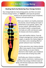 Load image into Gallery viewer, You are an Energy Being - Chakra Healing Card with image of chakras for whole body.