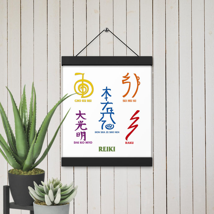 Reiki Symbols Chart Wall Art - Poster with Hangers