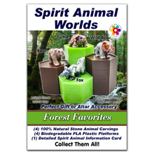 Load image into Gallery viewer, Spirit Animal Worlds - Hand Carved Collections of Natural Stone Figurines with Display Stands and Spirit Animals Information Card