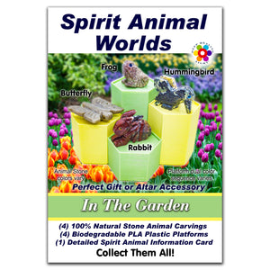 Spirit Animal Worlds - Hand Carved Collections of Natural Stone Figurines with Display Stands and Spirit Animals Information Card