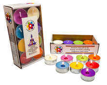 Load image into Gallery viewer, Chakra Scented Tealight Candles - 2 Sets of 8 Colors and Scents, 16 Total - Great for Relaxation and Meditation - All 7 Chakras + Soul Star