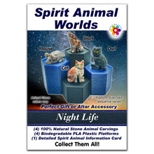 Load image into Gallery viewer, Spirit Animal Worlds - Hand Carved Collections of Natural Stone Figurines with Display Stands and Spirit Animals Information Card