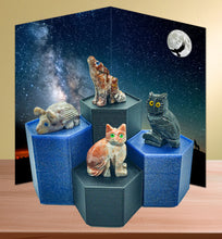 Load image into Gallery viewer, Spirit Animal Worlds - Hand Carved Collections of Natural Stone Figurines with Display Stands and Spirit Animals Information Card