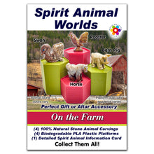 Load image into Gallery viewer, Spirit Animal Worlds - Hand Carved Collections of Natural Stone Figurines with Display Stands and Spirit Animals Information Card