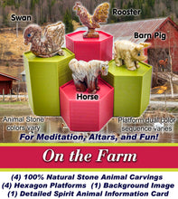 Load image into Gallery viewer, Spirit Animal Worlds - Hand Carved Collections of Natural Stone Figurines with Display Stands and Spirit Animals Information Card