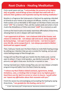 Root Chakra Card - Chakra Healing Cards - Rear view