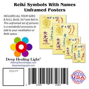 Spiritual Posters in Four Sizes - Reiki, Chakras - Unframed Wall Art for Meditation and Relaxation