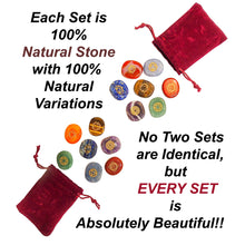Load image into Gallery viewer, Chakra Stones, Engraved Symbols - Reiki Healing - Polished Stones, Chakra Chart, Chakra Symbols, Affirmations, Meditation, Stone ID Cards