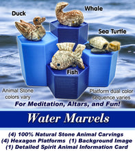 Load image into Gallery viewer, Spirit Animal Worlds - Hand Carved Collections of Natural Stone Figurines with Display Stands and Spirit Animals Information Card