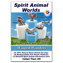 Load image into Gallery viewer, Spirit Animal Worlds - Hand Carved Collections of Natural Stone Figurines with Display Stands and Spirit Animals Information Card