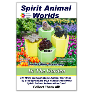 Spirit Animal Worlds - Hand Carved Collections of Natural Stone Figurines with Display Stands and Spirit Animals Information Card