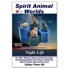 Load image into Gallery viewer, Spirit Animal Worlds - Hand Carved Collections of Natural Stone Figurines with Display Stands and Spirit Animals Information Card