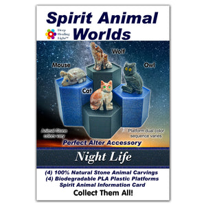 Spirit Animal Worlds - Hand Carved Collections of Natural Stone Figurines with Display Stands and Spirit Animals Information Card