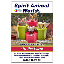 Load image into Gallery viewer, Spirit Animal Worlds - Hand Carved Collections of Natural Stone Figurines with Display Stands and Spirit Animals Information Card