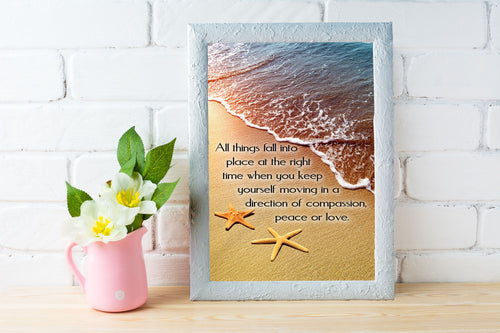 Inspirational Ocean Beach Starfish Digital Wall Print and Printable Poster with Digital Copy for Instant Download and Printing