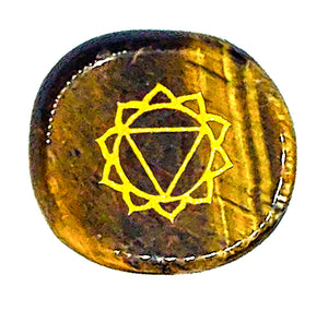 Chakra Stones, Engraved Symbols - Reiki Healing - Polished Stones, Chakra Chart, Chakra Symbols, Affirmations, Meditation, Stone ID Cards