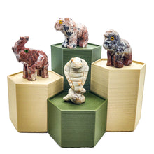 Load image into Gallery viewer, Spirit Animal Worlds - Hand Carved Collections of Natural Stone Figurines with Display Stands and Spirit Animals Information Card